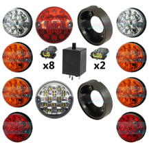 Land Rover Defender Traditional Coloured 10 LED Lamp/Light Complete Upgrade Kit RDX/Wipac